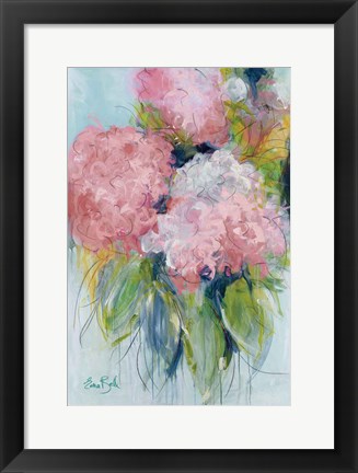 Framed Pink Hydrangeas Print