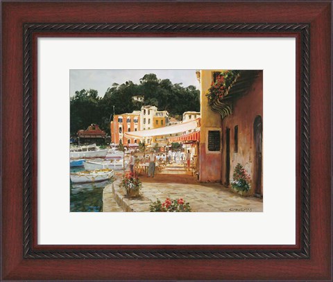 Framed Morning Stroll - Portofino Print