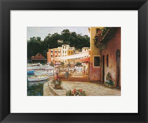 Framed Morning Stroll - Portofino Print