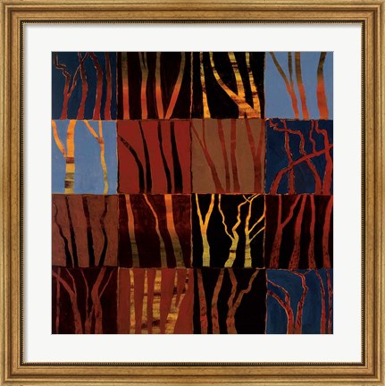 Framed Red Trees I Print