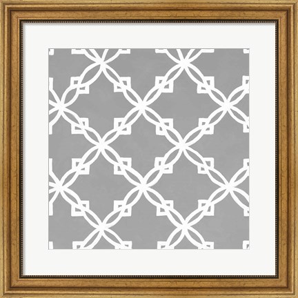 Framed Latticework Tile I Print