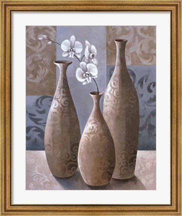 Framed Silver Orchids II Print