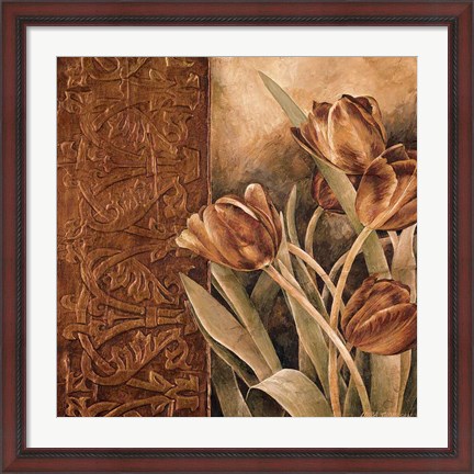 Framed Copper Tulips I Print