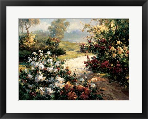 Framed Pathway of Flowers Print