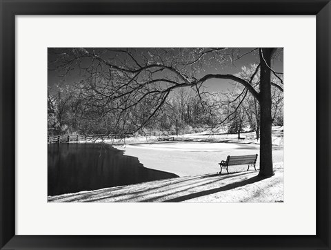 Framed Heritage Pond In Winter Print