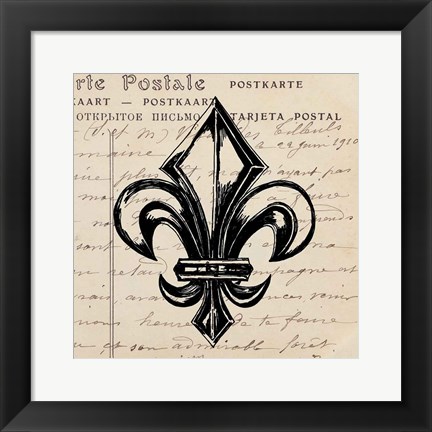 Framed Fleur De Lis I Print