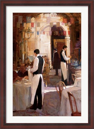 Framed Two Waiters, Place des Vosges Print