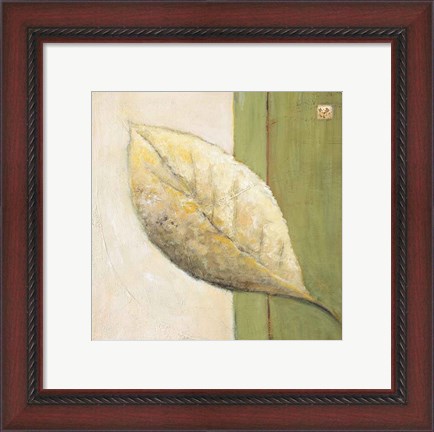 Framed Leaf Impression - Olive Print