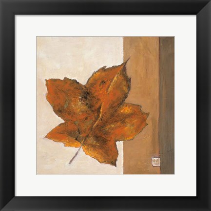 Framed Leaf Impression - Rust Print