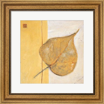 Framed Leaf Impression - Ochre Print