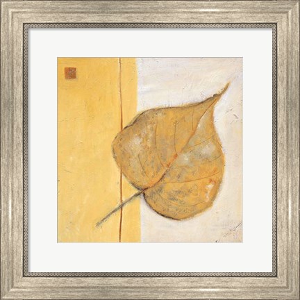 Framed Leaf Impression - Ochre Print