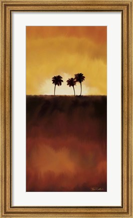 Framed Sunset Palms I Print