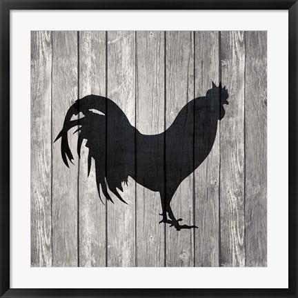 Framed Barn Rooster Print