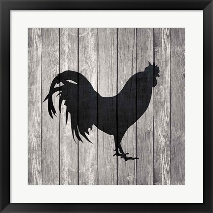 Framed Barn Rooster Print