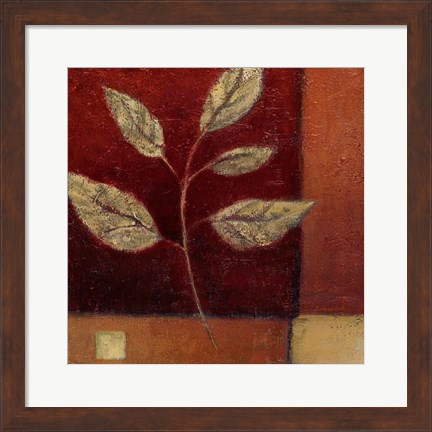 Framed Crimson Leaf Study I Print