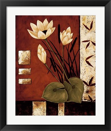 Framed Lotus Silhouette I Print