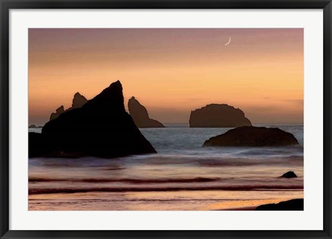 Framed Moonset Print