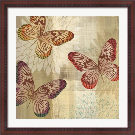 Framed Tropical Butterflies I Print