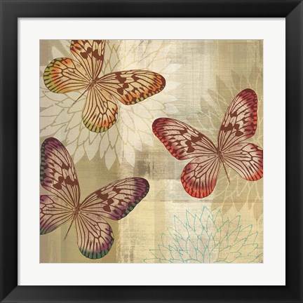 Framed Tropical Butterflies I Print