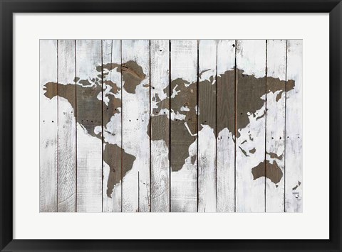 Framed Weathered World Print