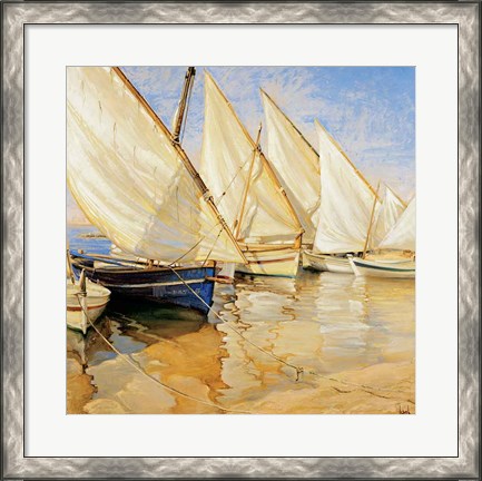 Framed White Sails I Print