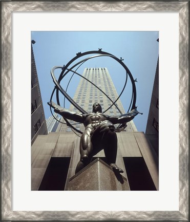Framed Atlas Statue Rockefeller Center, NYC Print
