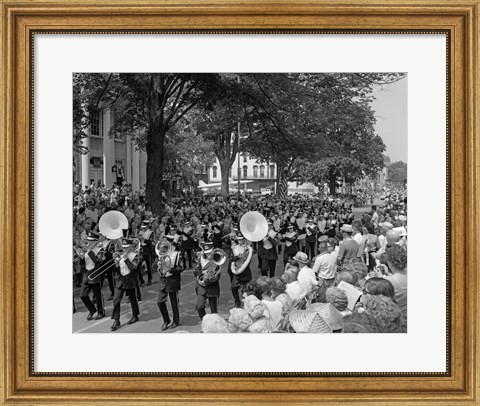 Framed Fourth Of July Main Street Parade With Marching Band Print