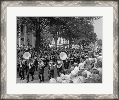 Framed Fourth Of July Main Street Parade With Marching Band Print