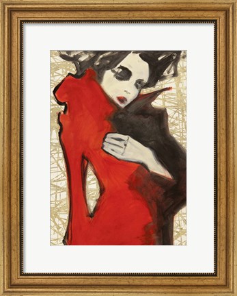 Framed Feminine Red (detail) Print