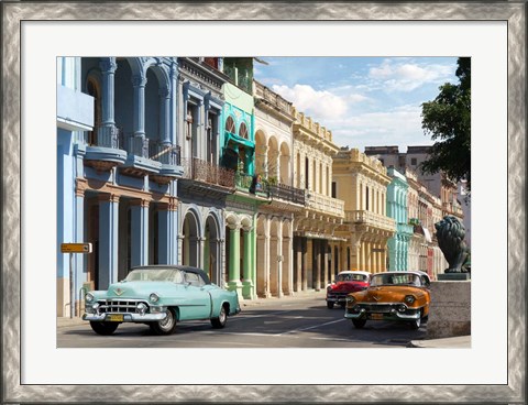 Framed Avenida in Havana, Cuba Print