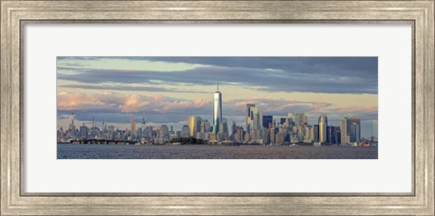 Framed Manhattan with Statue of Liberty and One WTC Print