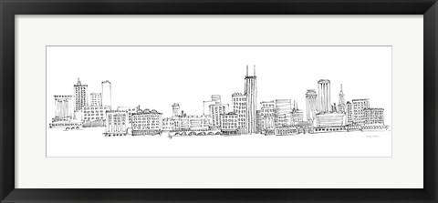 Framed Chicago Skyline Print