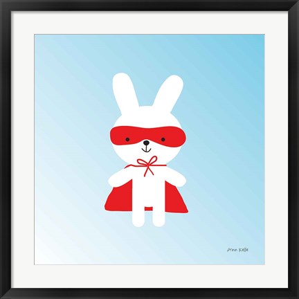 Framed Rabbit Super Hero Print