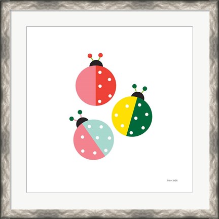 Framed Ladybugs Three Print