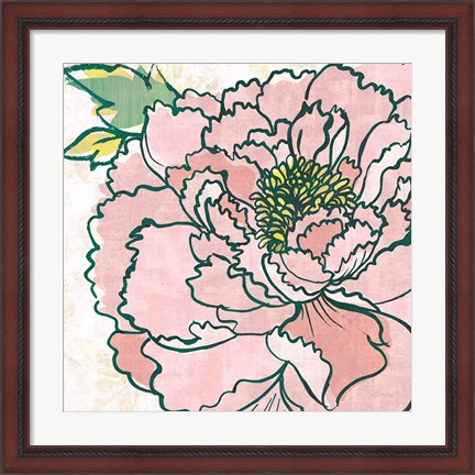 Framed Camilles Peony Pink Print