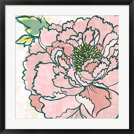 Framed Camilles Peony Pink Print