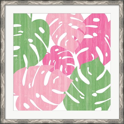 Framed Monstera II Hot Pink Print