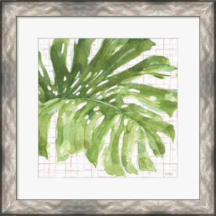 Framed Mixed Greens LXXIV on Pink Print