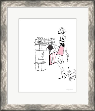 Framed French Chic II Pink on White No Words Print
