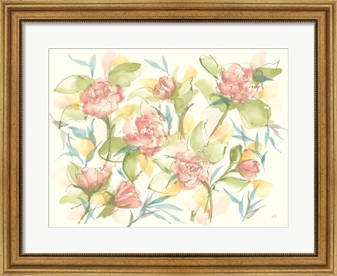 Framed Blush Camellias Print