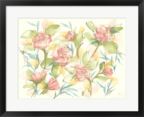 Framed Blush Camellias Print