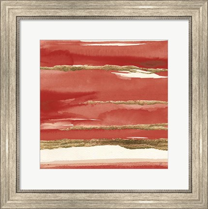 Framed Gilded Red II Print