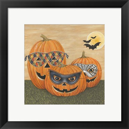 Framed Funny Pumpkins Print