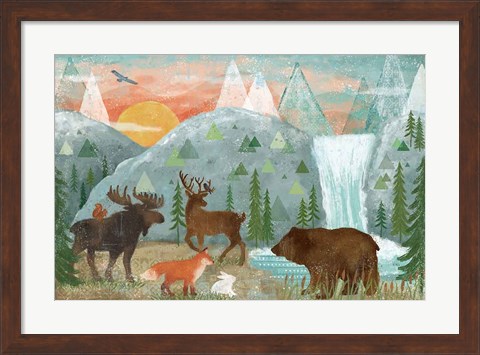 Framed Woodland Forest I Print