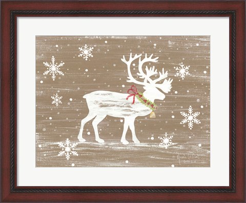 Framed Snowy Reindeer Print