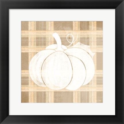 Framed Plaid Pumpkin I Print