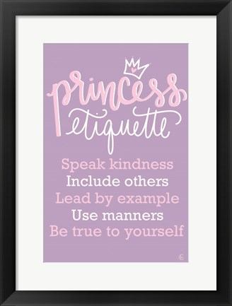 Framed Princess Etiquette Print