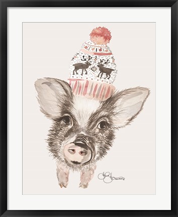 Framed Cozy Pig Print