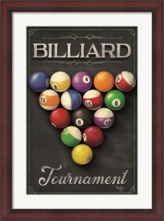 Framed Billiards Tournament Print