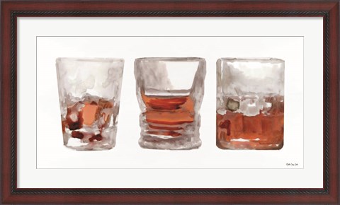 Framed Bourbon Glasses 1 Print